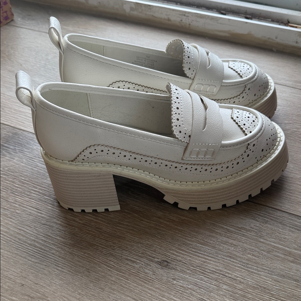 MIA White Platform Loafers